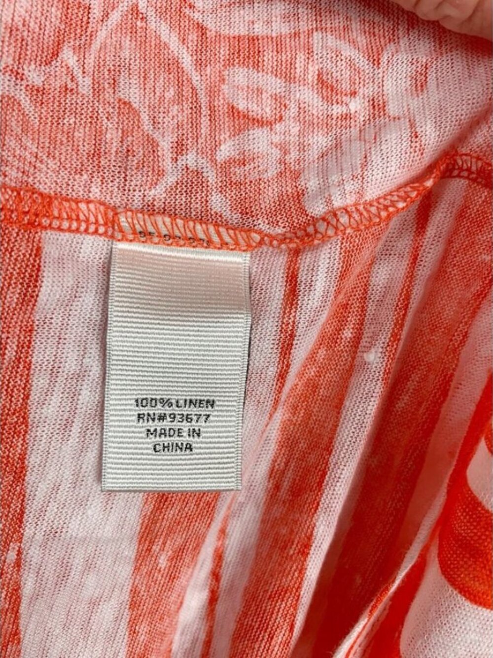 NWT New Stylus Linen Tank Top Orange & Floral Stripe Sleeveless Women's XL - Picture 8 of 9